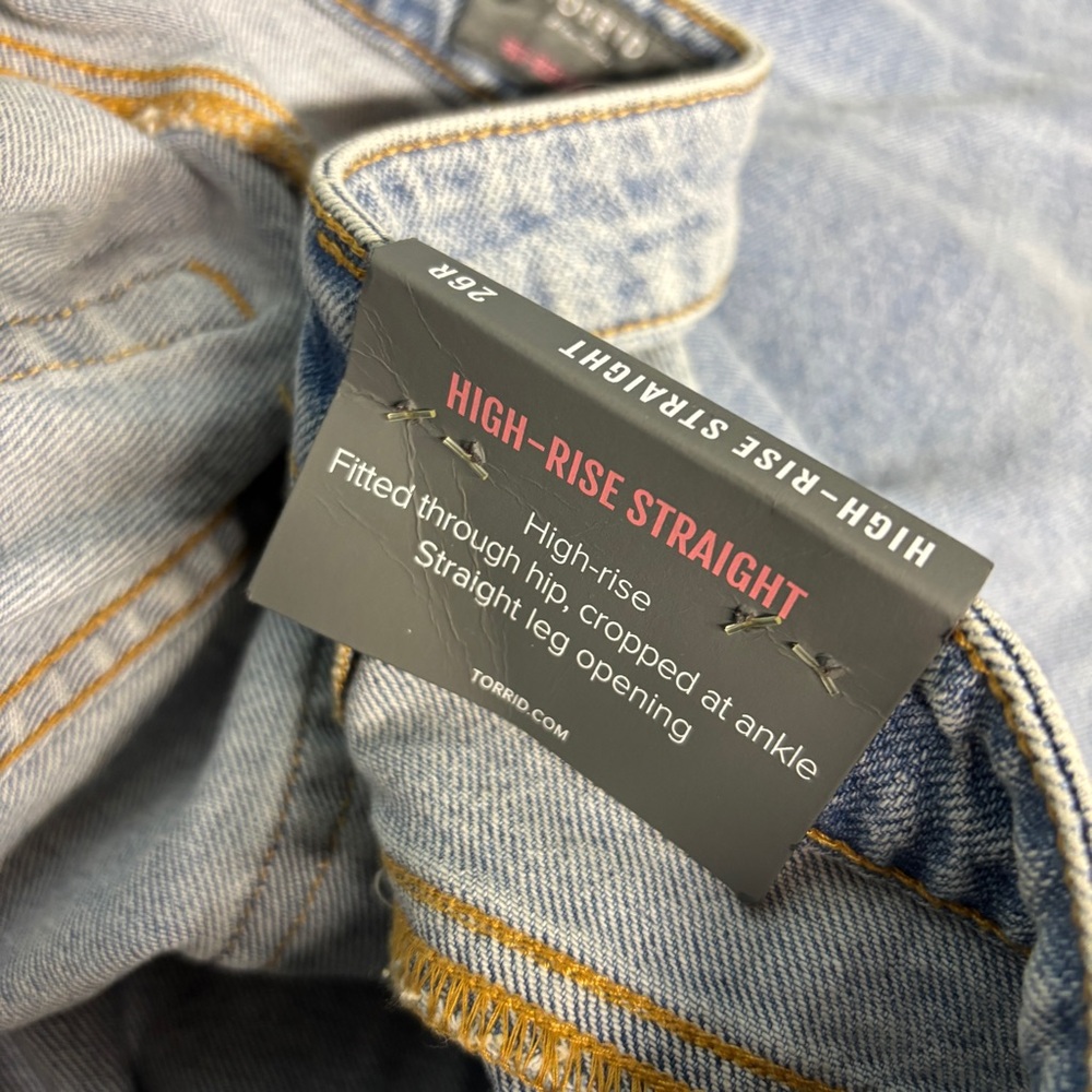 Torrid Womens Straight Vintage Jeans Size 26 High-Rise Sequin Backed Medium Wash - Picture 9 of 9